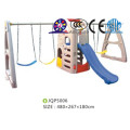 Infants plastic material indoor and outdoor slide and swing set